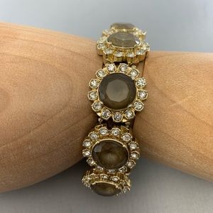 Smoked Umber & Rhinestone Gold Bracelet